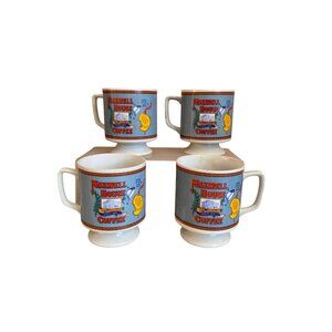 Vintage Maxwell House Coffee Pedestal Mugs – Set of 4, Made in Japan